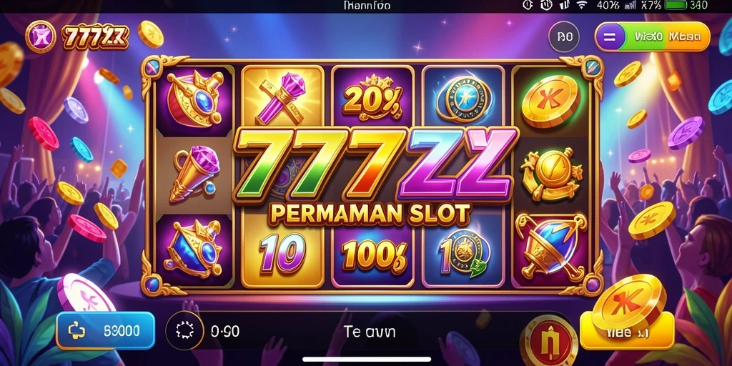 Tampilan gameplay menampilkan putaran slot yang energik.