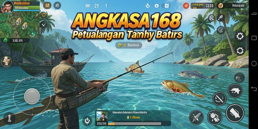 Gameplay <strong>ANGKASA168</strong> yang mendebarkan saat memancing di lautan.
