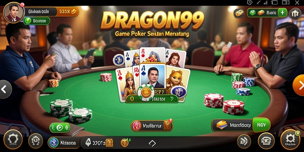 Screenshot permainan Poker di DRAGON99 yang seru dan menarik.