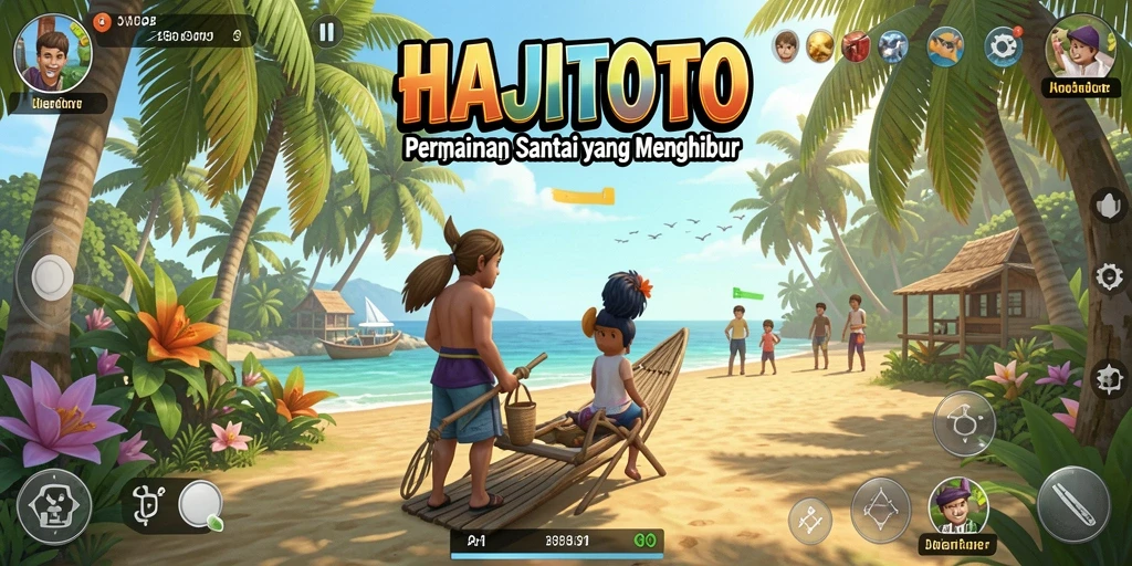 Tampilan utama gameplay HAJITOTO yang ceria dan menarik.
