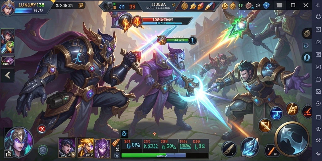 Tampilan gameplay LUXURY138 dengan aksi hero yang mendebarkan.