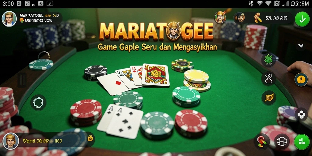 Tampilan gameplay seru MARIATOGEL dalam permainan Gaple.