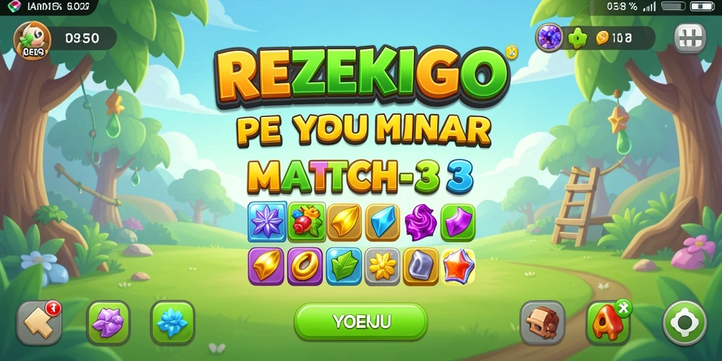Gameplay seru REZEKIGO dengan tantangan Match-3 yang menarik.