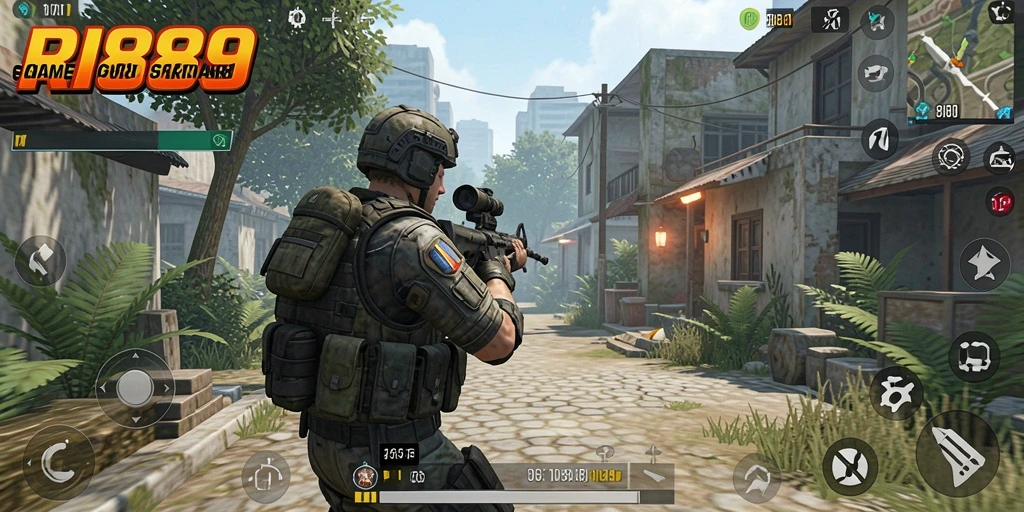 Screenshot gameplay RI889 menampilkan aksi pertempuran yang mendebarkan.