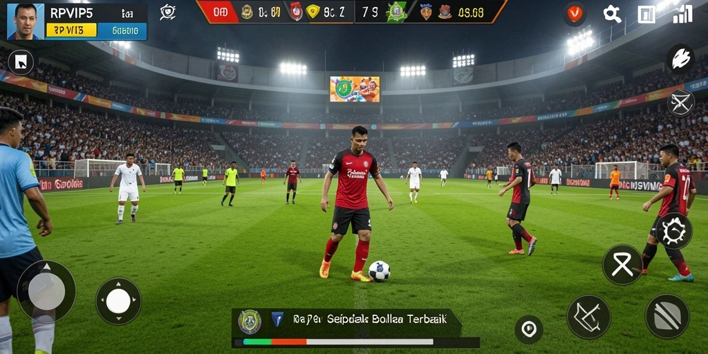 Gameplay RPVIP5 yang seru dan kompetitif dalam sepak bola.