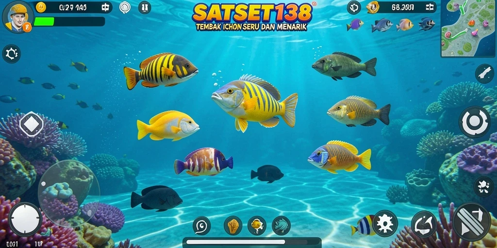 Screenshot SATSET138 menampilkan aksi seru dalam menangkap ikan.