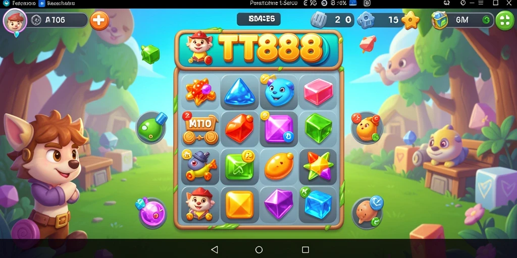 Screenshot gameplay TTT888 yang menampilkan aksi Match-3 yang seru.